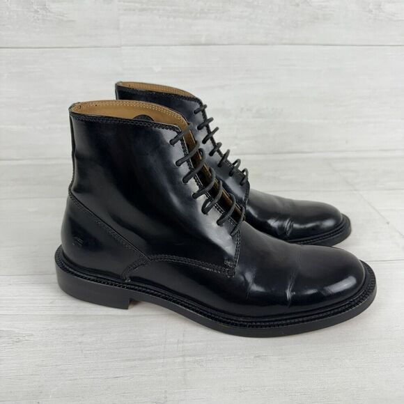 G-Star Raw Mens Boots Size US 6 EU 38 Black Patent Leather Dress Shoes Lace Up - Picture 1 of 15